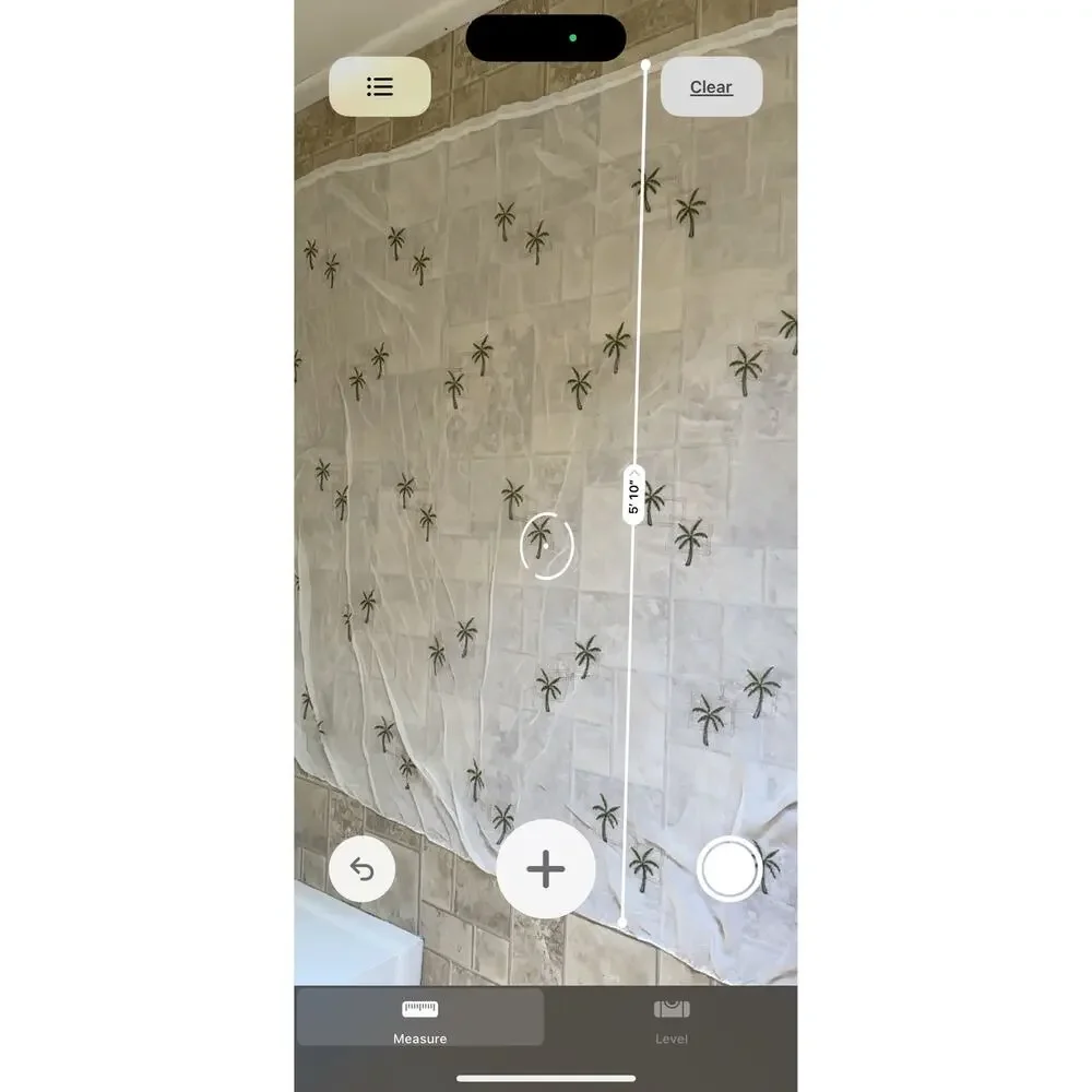 ABC Distributing Sheer White Fabric Shower Curtain Silver Palm Tree 70x71